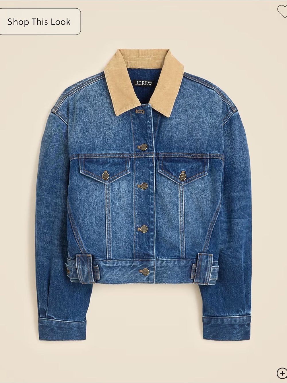 J. Crew Oversized Cropped Trucker Jacket in Denim
